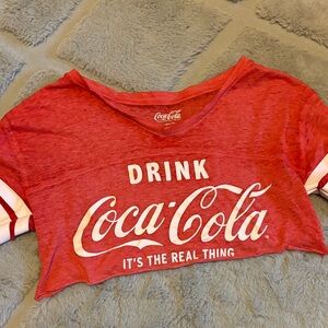 Coca-Cola Red and White Crop Top